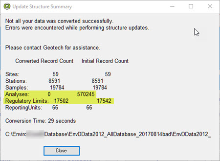 Update Structure Summary form with Errors