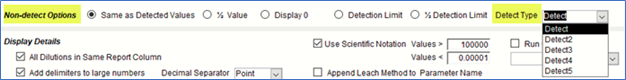 select detect linit option