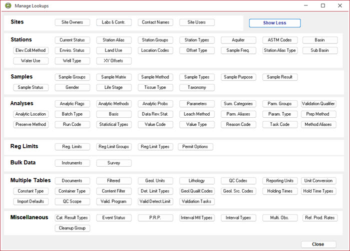 manage lookups form
